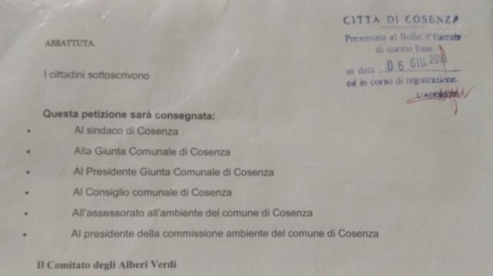 Petizione protocollata