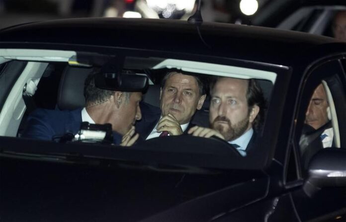 Italian PM Giuseppe Conte arrives at the Quirinale Palace