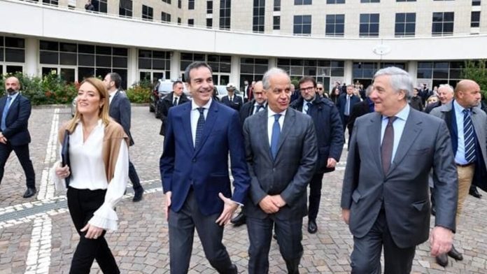 Metsola, Occhiuto, Piantedosi, Tajani