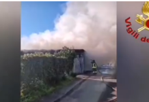 Maida, vasto incendio in un capannone di 1500 mq: impegnate 21 unità dei Vigili del Fuoco