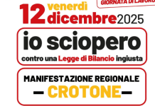 Calabria, verso lo sciopero generale della Cgil: venerdì 12 manifestazione regionale a Crotone