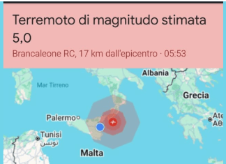 Calabria. Forte scossa di terremoto di magnitudo 5.1: epicentro nel mar Jonio reggino
