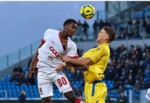 Frosinone-Catanzaro 2-0. I giallorossi in 10 per mezzora cedono nel finale
