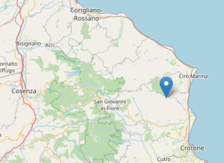 Scossa di terremoto di magnitudo 3.7 nel Crotonese